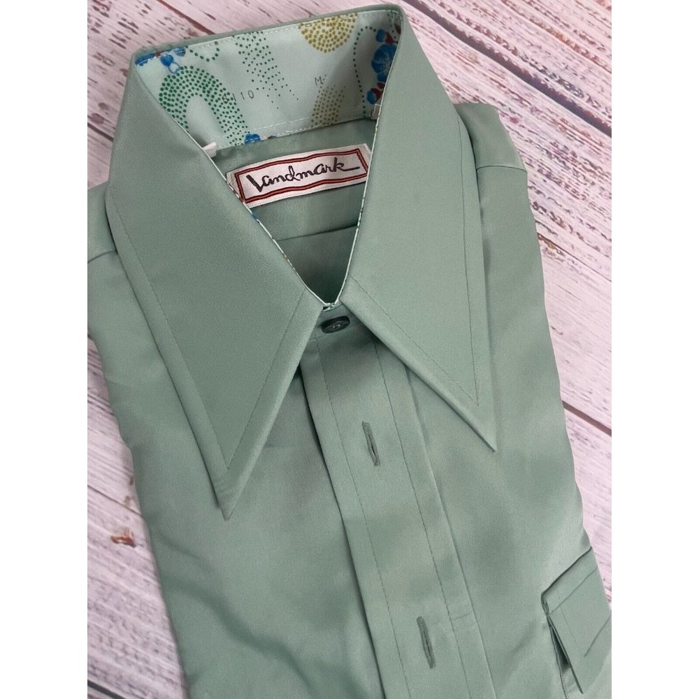 Vintage Landmark 70's Button Down Shirt w/ Original Walmart Price Tag NWT Medium